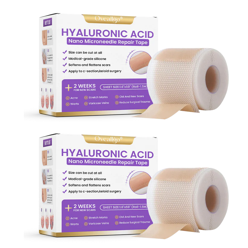 ✅Official Store | Hyaluronic Acid Nano Microneedle Repair Tape🏥(Treatment of old and new scars, reduction of surgical scars, stretch marks, keloids, acne, burns, warts, dermatomes and varicose veins)