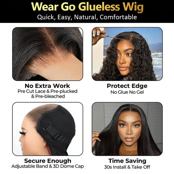 Sale Happening Now:50%OFF Pre-Cut Lace Kinky Straight 360 Full Lace Frontal Glueless Wig With Invisi Drawstring Pre Plucked Human Hair Wig