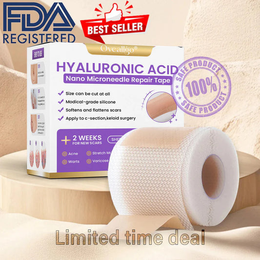 ✅Official Store | Hyaluronic Acid Nano Microneedle Repair Tape🏥(Treatment of old and new scars, reduction of surgical scars, stretch marks, keloids, acne, burns, warts, dermatomes and varicose veins)