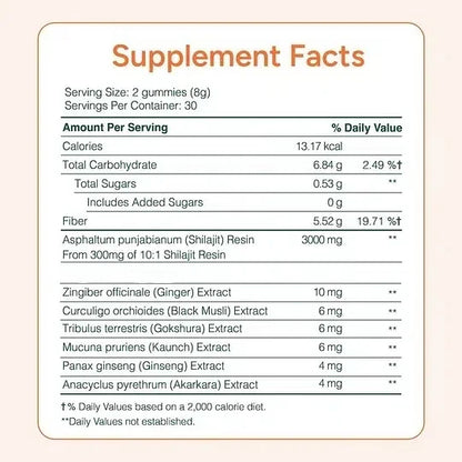 【🔥Last day for 75%OFF】 Pure Himalayan Shilajit Gummies | With KSM 66 & other herbs | No Added Sugar | 60 Individually Wrapped Chewables | 1 month pack | Edible Supplement