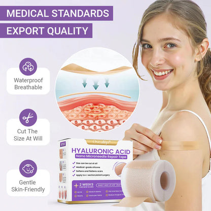 ✅Official Store | Hyaluronic Acid Nano Microneedle Repair Tape🏥(Treatment of old and new scars, reduction of surgical scars, stretch marks, keloids, acne, burns, warts, dermatomes and varicose veins)