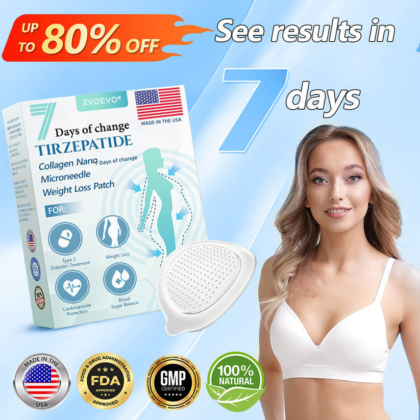 🎉Last Day 80% OFF🎉 ZVOEVO® SMGT-GLP-1 Tirzepatide & Collagen Nano Microneedle Weight Loss Patch | Targets Obesity, Loose Skin, High Blood Pressure, Diabetes, Fatty Liver, Joint Pain, Brain Fog, Low Energy, Body Aches, and More